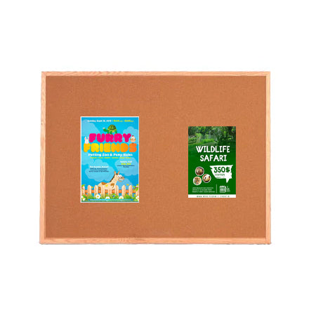 Value Line 22x28 Wood Framed Cork Bulletin Board | Open Face with Hardwood Trim