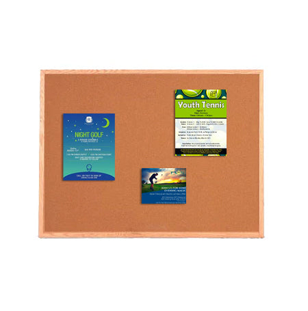 Value Line 36x48 Wood Framed Cork Bulletin Board | Open Face with Hardwood Trim