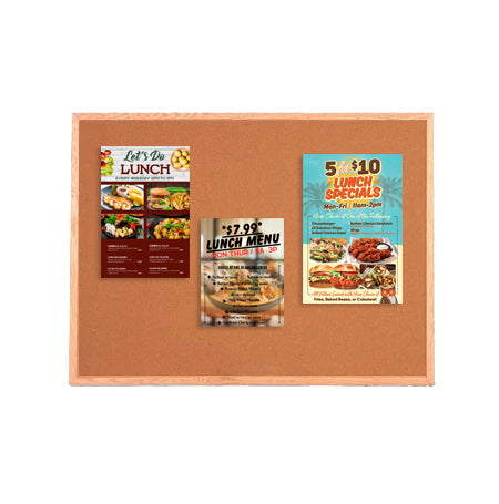 Value Line 36x96 Wood Framed Cork Bulletin Board | Open Face with Hardwood Trim