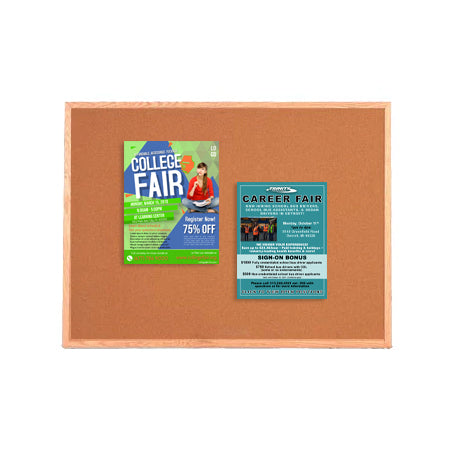 Value Line 48x60 Wood Framed Cork Bulletin Board | Open Face with Hardwood Trim