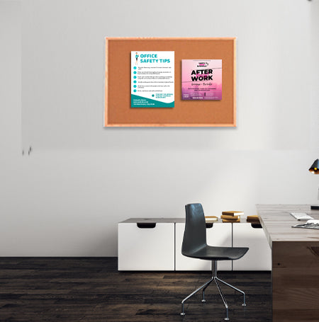 Value Line 48x96 Wood Framed Cork Bulletin Board | Open Face with Hardwood Trim