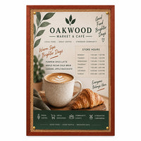 WIDE WOOD 11x14 Framed Cork Bulletin Board (Open Face with 2" Wide Wood Frame)