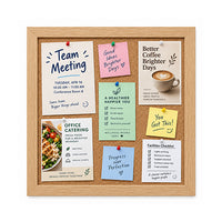 WIDE WOOD 16x16 Framed Cork Bulletin Board (Open Face with 2" Wide Wood Frame)