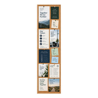 WIDE WOOD 24x84 Framed Cork Bulletin Board (Open Face with 2" Wide Wood Frame)