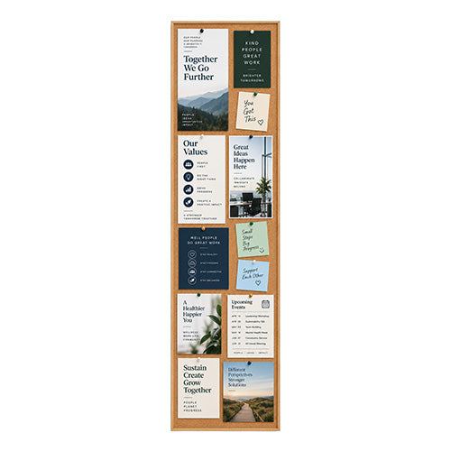 WIDE WOOD 24x84 Framed Cork Bulletin Board (Open Face with 2" Wide Wood Frame)