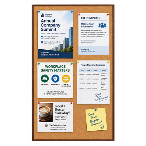 WIDE WOOD 48x72 Framed Cork Bulletin Board (Open Face with 2" Wide Wood Frame)