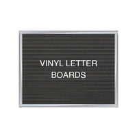 Open Face Vinyl Black Letter Board 96 x 24 - Extra Large Silver Trim Aluminum Frame Border