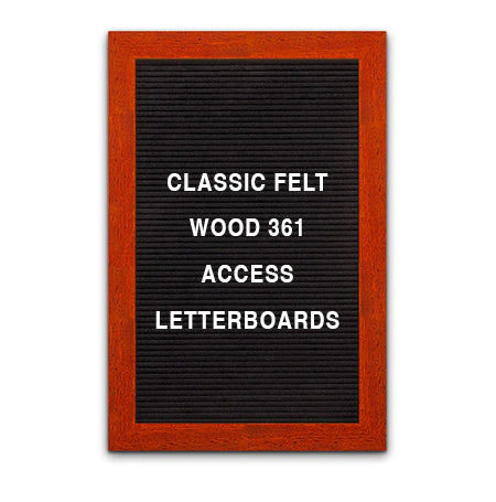 Access Letterboard 12 x 16 Open Face 361 Wood Framed FELT Letter Board