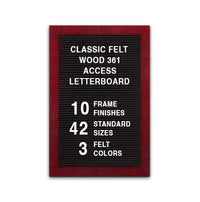 Access Letterboard 20 x 26 Open Face 361 Wood Framed FELT Letter Board