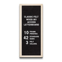 Access Letterboard 24 x 48 Open Face 361 Wood Framed FELT Letter Board