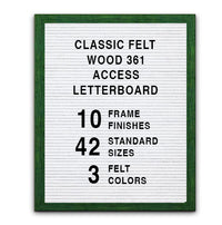 Access Letterboard 30 x 36 Open Face 361 Wood Framed FELT Letter Board