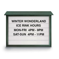 45" x 36" LED-Backlit Open Face Message Board Center with Reader Board | Shown in Woodland Green Finish