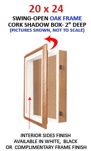 20 x 24 Wall Oak Shadow Boxes (2" Deep) | Wood Shadow Box Frame