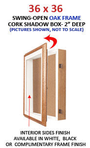 36 x 36 Wall Oak Shadow Boxes (2" Deep) | Wood Shadow Box Frame
