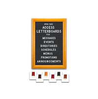 Access Letterboard | Open Face 16x16 Framed Black Vinyl Letter Board with 6 Wooden 353 Frame Finishes