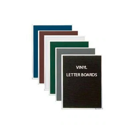 Open Face Framed Vinyl Letter Board 12x60 with Silver Trim Frame