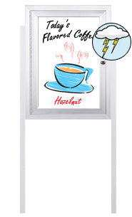 Outdoor Dry Erase Marker Board Swing Cases with Leg Posts (White Board)
