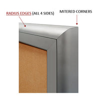 3-DOOR ILLUMINATED CORKBOARD 84" x 30" RADIUS EDGES WITH MITERED CORNERS (SHOWN IN SILVER)