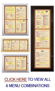 Indoor Enclosed Menu Cases with Lights for 11" x 14" Portrait Menu (Radius Edge) Sizes