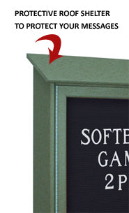 Free-Standing Outdoor Letter Board Message Center 48x48 | Eco-Design, Faux Wood Two-Door Information Display Board