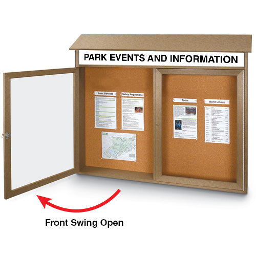 60x48 Message Center Hinged with 2 Doors (OPEN VIEW)