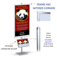 POSTO-STAND 8 Foot Snap Frame Poster Sign Stand 22x56 (SINGLE SIDED)