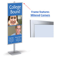 Tall POSTO-STAND™ Single Pole 22x56 Snap Frame | Single-Sided Poster Sign Holder Floor Stand