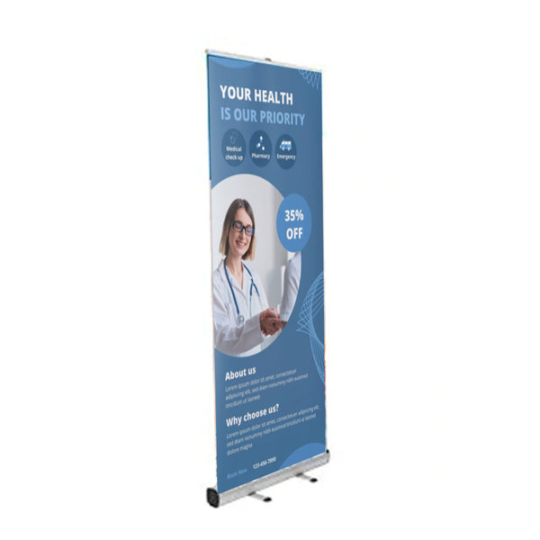 EVEREST Lightweight Retractable Banner Stand | 31.5" Wide Banner | Single Sided Bannerstand