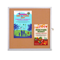 Super Slim Enclosed Bulletin Boards Indoor Display Case | 6 Sizes