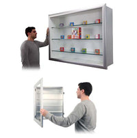 45x93 Shadow Box Display Case with Glass Shelves Metal Framed SUPER WIDE-FACE (4" Deep)