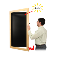 LED Lighted Large Shadow Box Display Case WIDE WOOD Framed SwingFrames | 3" Deep Shadowbox Interior