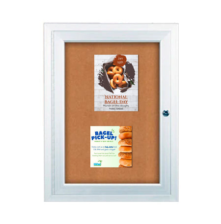 Outdoor Bulletin Board Display Case 36x36 with Wall Mount, Single Door Metal Cabinet in 4 Finishes