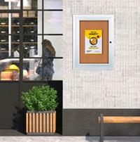 Outdoor Bulletin Board Display Case 36x36 with Wall Mount, Single Door Metal Cabinet in 4 Finishes