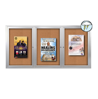 SwingCase 96 x 30 Outdoor Enclosed Bulletin Boards 3 DOOR