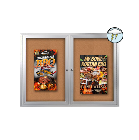 SwingCase 96 x 30 Outdoor Enclosed Bulletin Boards 2 DOOR