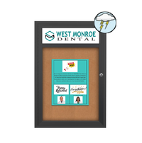 Outdoor Enclosed Bulletin Boards with Header 11 x 14 (Single Door)