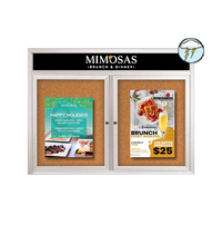 Enclosed Outdoor Bulletin Boards 60" x 60" with Message Header (2 DOOR)