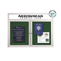 Enclosed Outdoor Bulletin Boards 96" x 30" with Message Header (2 DOOR)