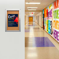 27 x 40 Indoor Enclosed Bulletin Board with Rounded Corners (Single Door)