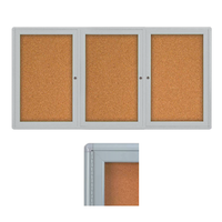 Indoor Enclosed Bulletin Boards 84 x 36 with Rounded Corners (3 DOORS)