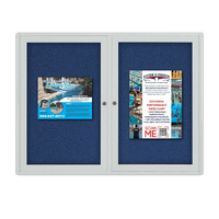 Indoor Enclosed Bulletin Boards 50 x 50 with Rounded Corners (2 DOORS)