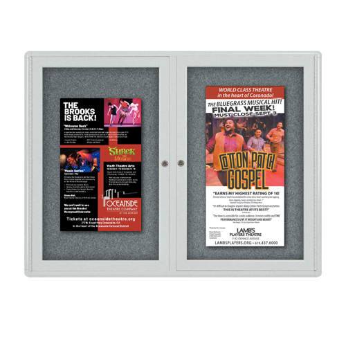 Indoor Enclosed Bulletin Boards 60 x 36 with Rounded Corners (2 DOORS)