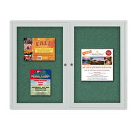 Indoor Enclosed Bulletin Boards 84 x 30 with Rounded Corners (2 DOORS)