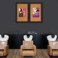 Indoor Enclosed Bulletin Boards 84 x 48 with Rounded Corners (2 DOORS)