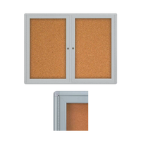 Indoor Enclosed Bulletin Boards 72 x 36 with Rounded Corners (2 DOORS)