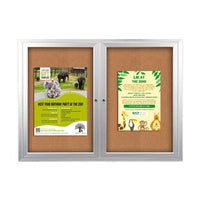 Enclosed Indoor Bulletin Boards 40 x 40 with Interior Lighting and Radius Edge (2 DOORS)