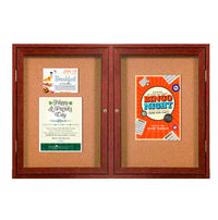 50 x 50  WOOD Indoor Enclosed Bulletin Cork Boards (2 DOORS)