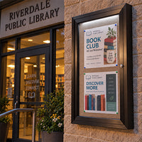 Outdoor Enclosed Bulletin Boards with LED Light | Single Locking Door Metal Display Case in 12 Sizes