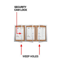 72 x 24 INDOOR Enclosed Bulletin Boards with Lights (3 DOORS)