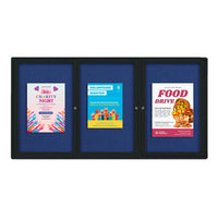 96x30 Enclosed Outdoor Bulletin Boards with Radius Edge (3 DOORS)